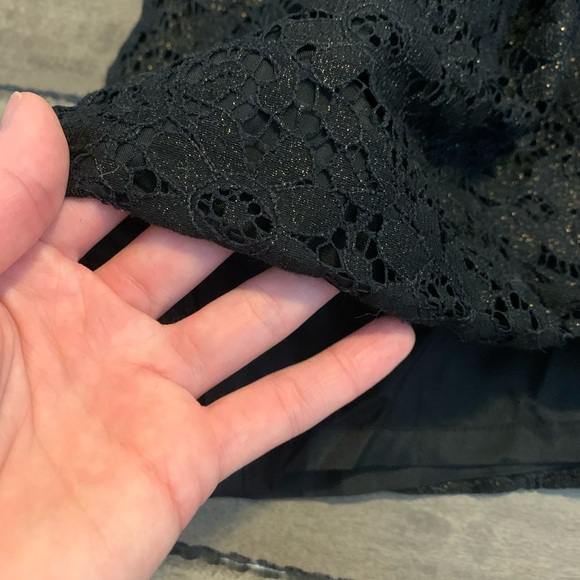Aqua - Little Black & Gold Lace Dress - Picture 3 of 6